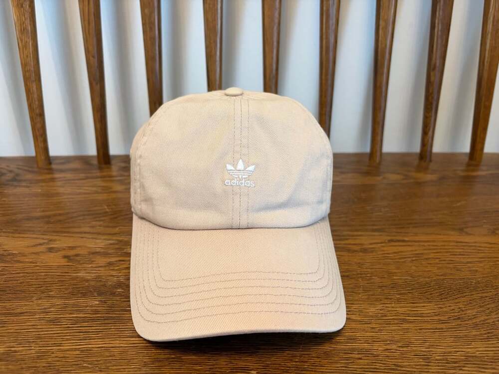Adidas Trefoil Relaxed Strapback Baseball Hat Beige